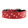 Hunter International Dog Collar Red/Black / 32 (24-28.5cm) Hunter Capri Mini Stars Leather Dog Collar, Small to Medium Breeds