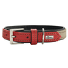 Hunter International Dog Collar Stone Red / 30 (19-25cm) Hunter Capri Duo Colour Leather Dog Collar, Small to Medium Breeds