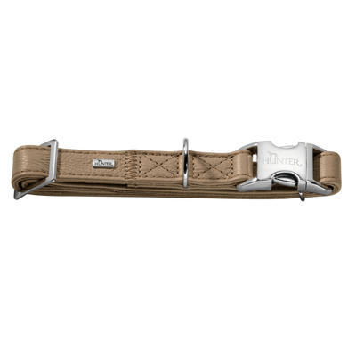Hunter International Dog Collar Stone / S (30-45cm) Hunter Capri Pearl Alu-Strong Leather Dog Collar Clasp Buckle
