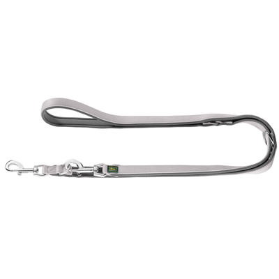 Hunter International Dog Leash 15/200 (1.5x200cm) / Grey Hunter Neoprene Vario Plus Dog Training Lead, 3-Way Adjustable