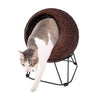 Ibiyaya Cat Bed Ibiyaya Zentangle Enhanced Pet Pod, Woven Cat Bed, Brown