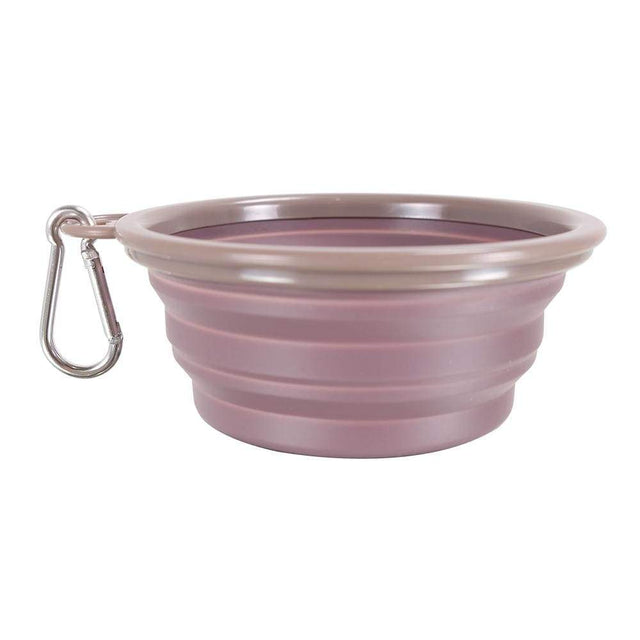 Ibiyaya Pet Bowl Ibiyaya Quick Bite Collapsible Dog Bowl, Brown