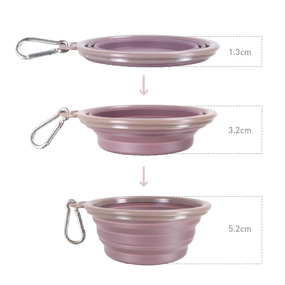 Ibiyaya Pet Bowl Ibiyaya Quick Bite Collapsible Dog Bowl, Brown