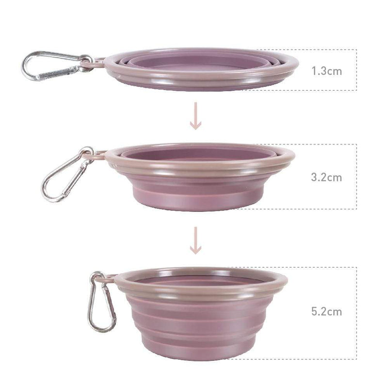 Ibiyaya Pet Bowl Ibiyaya Quick Bite Collapsible Dog Bowl, Brown