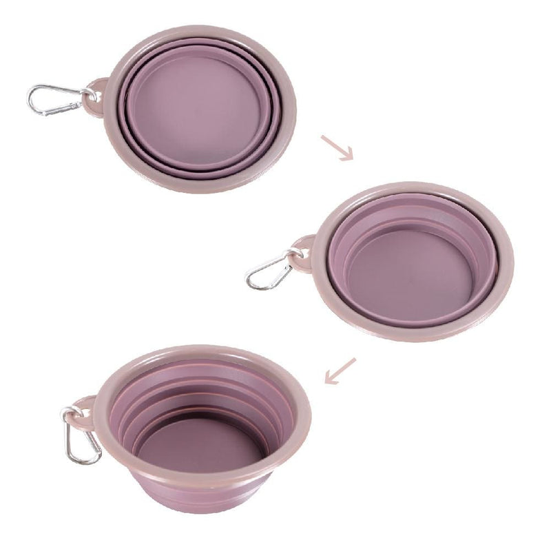 Ibiyaya Pet Bowl Ibiyaya Quick Bite Collapsible Dog Bowl, Brown