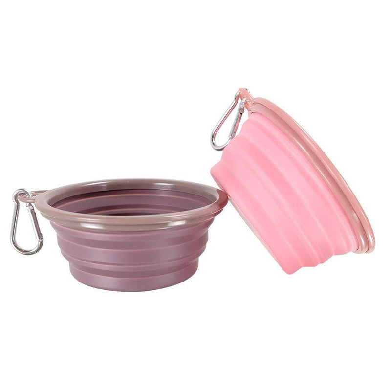 Ibiyaya Pet Bowl Ibiyaya Quick Bite Collapsible Dog Bowl, Brown