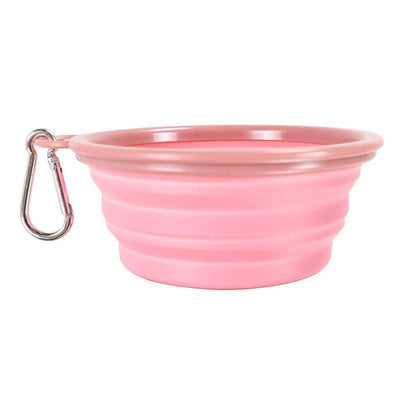 Ibiyaya Pet Bowl Ibiyaya Quick Bite Collapsible Dog Bowl, Pink