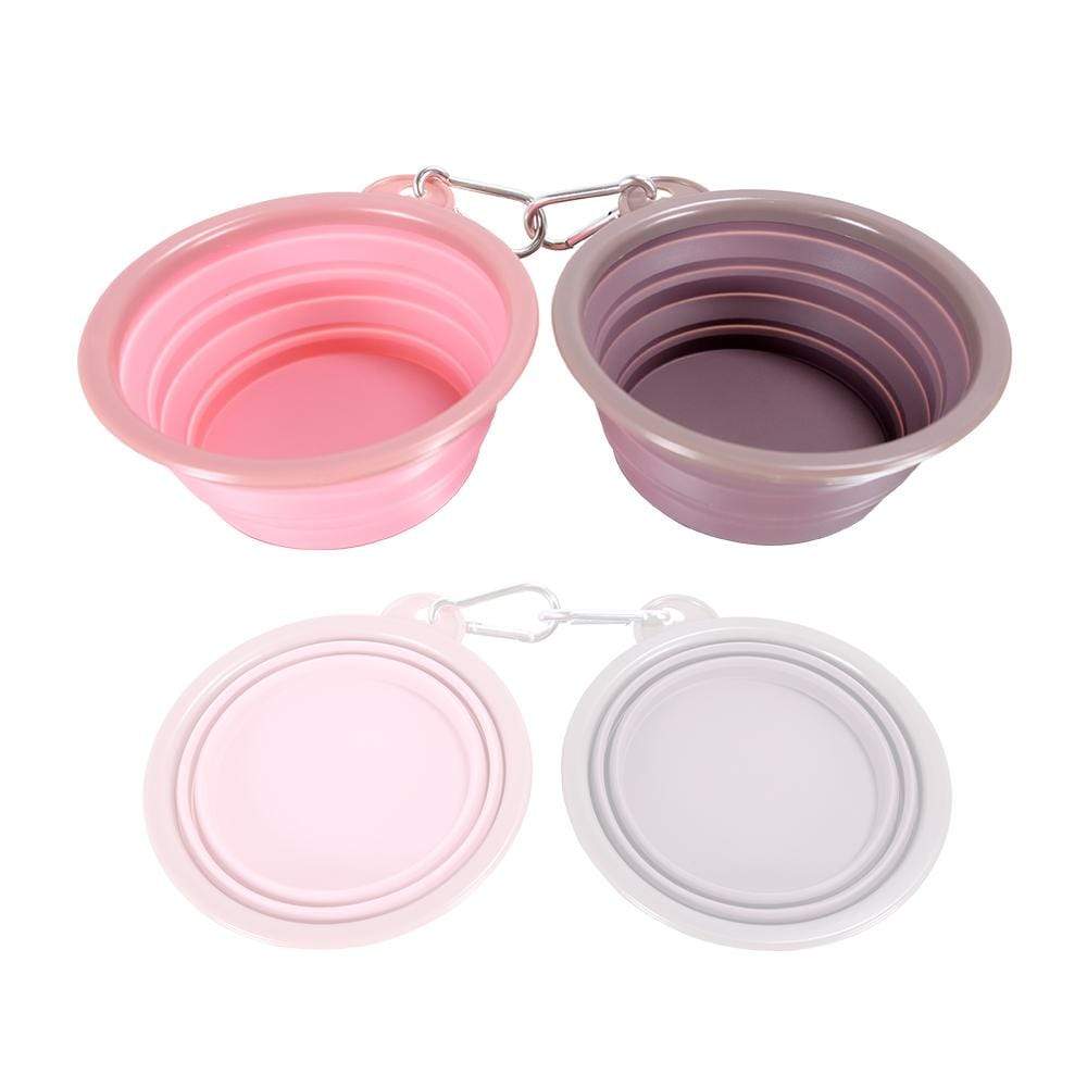 Ibiyaya Pet Bowl Ibiyaya Quick Bite Collapsible Dog Bowl, Pink