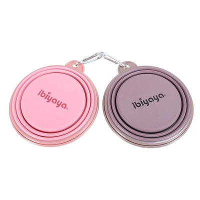Ibiyaya Pet Bowl Ibiyaya Quick Bite Collapsible Dog Bowl, Pink