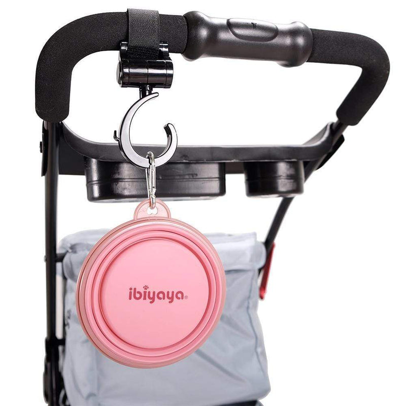 Ibiyaya Pet Bowl Ibiyaya Quick Bite Collapsible Dog Bowl, Pink