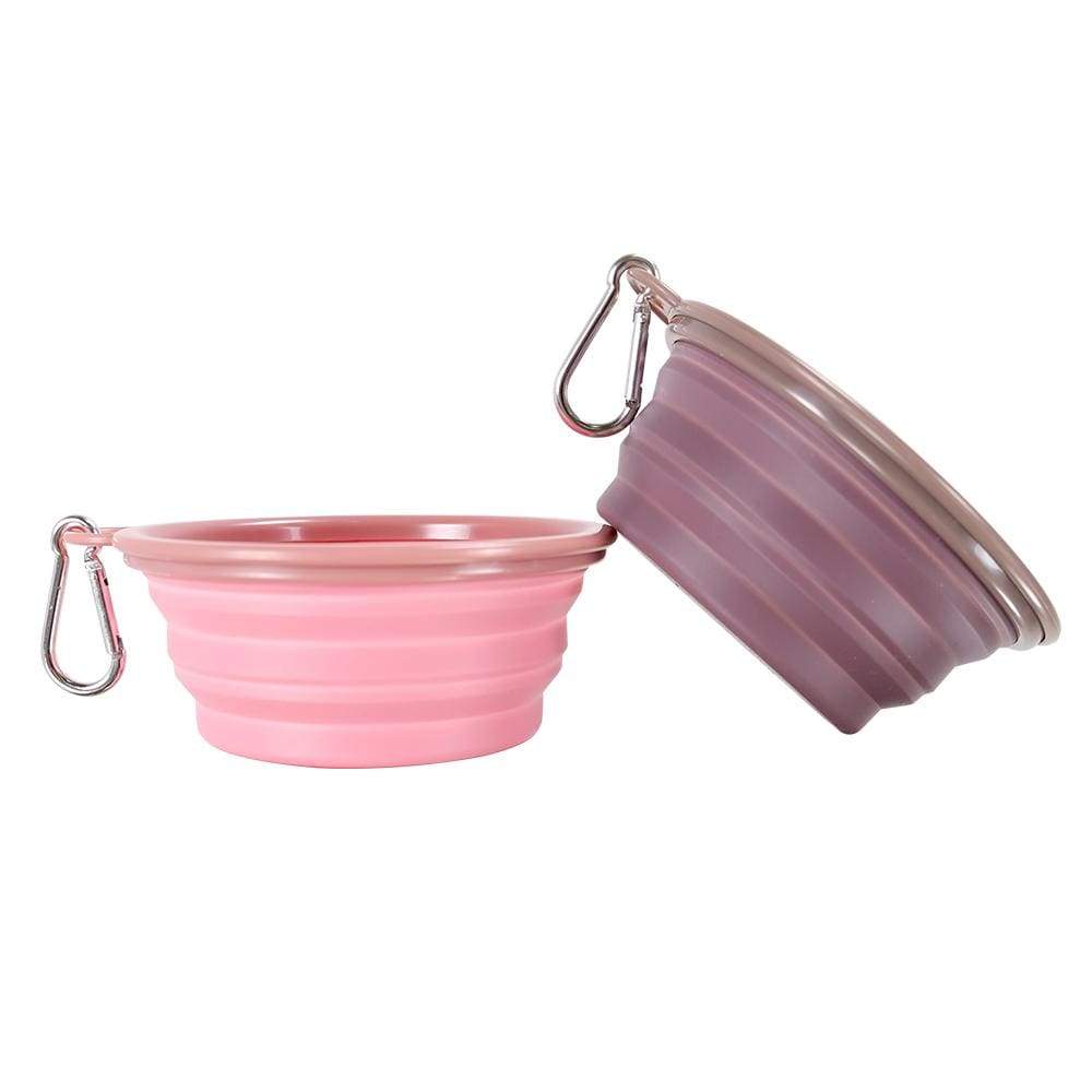 Ibiyaya Pet Bowl Ibiyaya Quick Bite Collapsible Dog Bowl, Pink