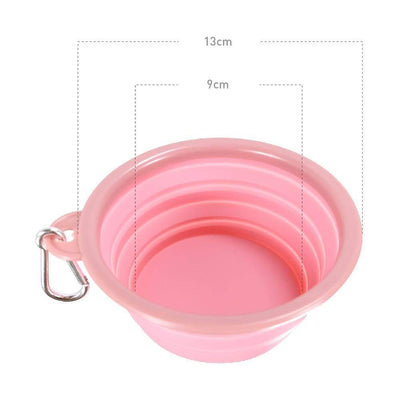Ibiyaya Pet Bowl Ibiyaya Quick Bite Collapsible Dog Bowl, Pink