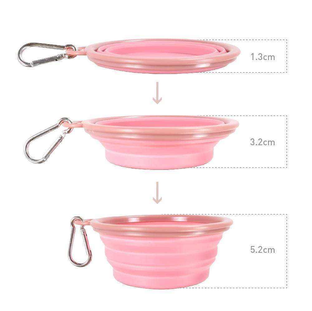 Ibiyaya Pet Bowl Ibiyaya Quick Bite Collapsible Dog Bowl, Pink
