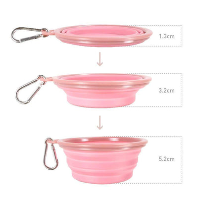 Ibiyaya Pet Bowl Ibiyaya Quick Bite Collapsible Dog Bowl, Pink