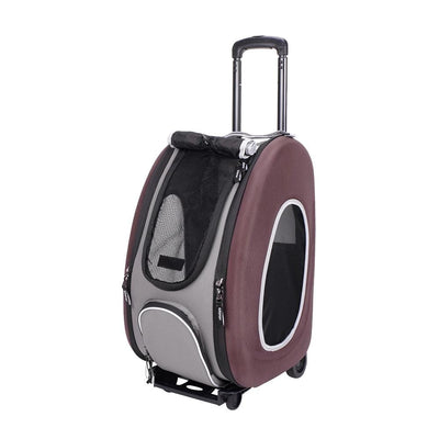 Ibiyaya Pet Carrier Ibiyaya EVA 4-in-1 Combo Pet Carrier on Wheels, Chocolate