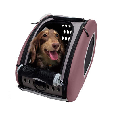 Ibiyaya Pet Carrier Ibiyaya EVA 4-in-1 Combo Pet Carrier on Wheels, Chocolate