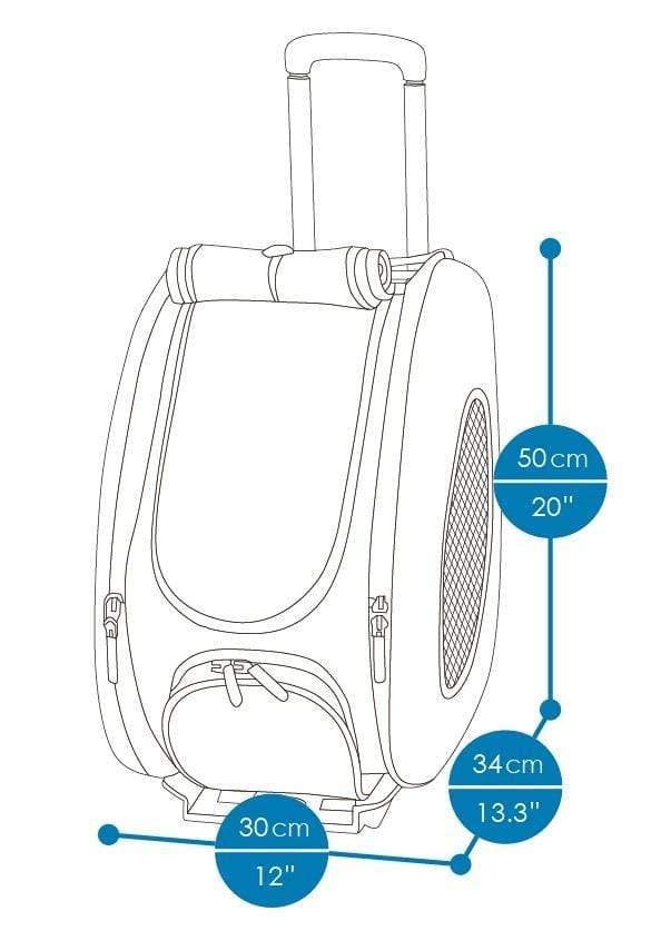 Ibiyaya Pet Carrier Ibiyaya EVA 4-in-1 Combo Pet Carrier on Wheels, Hot Pink