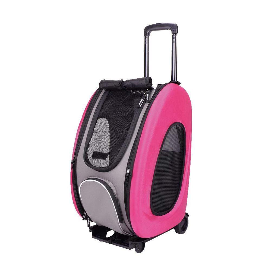 Ibiyaya Pet Carrier Ibiyaya EVA 4-in-1 Combo Pet Carrier on Wheels, Hot Pink