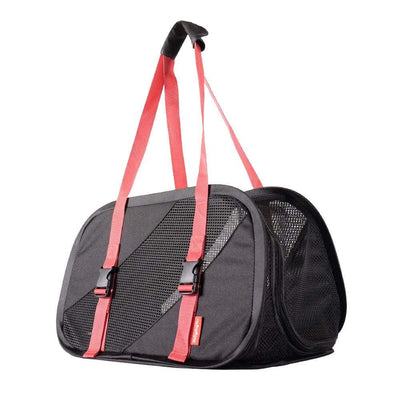 Ibiyaya Pet Carrier Ibiyaya Flying Pal Foldable Pet Travel Carrier Bag, Black/ Red