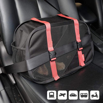 Ibiyaya Pet Carrier Ibiyaya Flying Pal Foldable Pet Travel Carrier Bag, Black/ Red