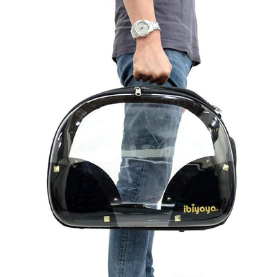 Ibiyaya Pet Carrier Ibiyaya Hard Rock Transparent Hard Case Carrier, Foldable Pet Bag