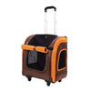 Ibiyaya Pet Carrier Ibiyaya Liso Backpack Trolley Pet Carrier on Wheels, Brown Orange