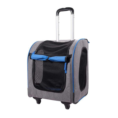 Ibiyaya Pet Carrier Ibiyaya Liso Backpack Trolley Pet Carrier on Wheels, Slate Sapphire