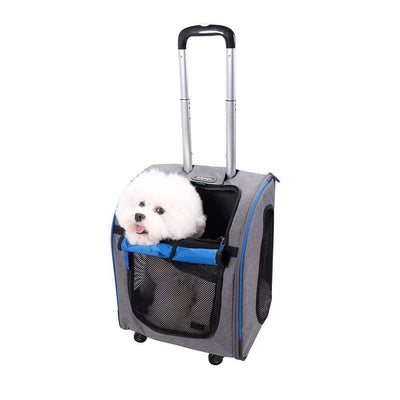 Ibiyaya Pet Carrier Ibiyaya Liso Backpack Trolley Pet Carrier on Wheels, Slate Sapphire