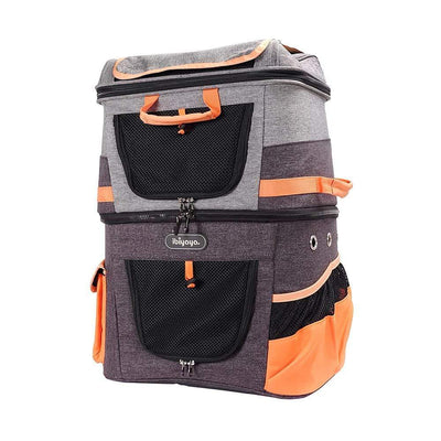 Ibiyaya Pet Carrier Ibiyaya Two-Tier Pet Backpack, Hands-Free Carrier Bag 12kg