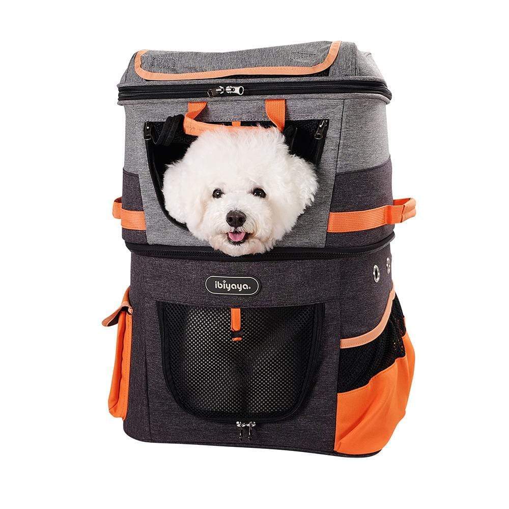 Ibiyaya Pet Carrier Ibiyaya Two-Tier Pet Backpack, Hands-Free Carrier Bag 12kg