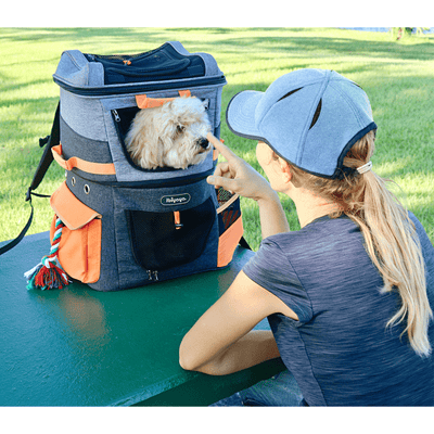 Ibiyaya Pet Carrier Ibiyaya Two-Tier Pet Backpack, Hands-Free Carrier Bag 12kg