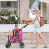 Ibiyaya Pet Pram Ibiyaya Double Decker Dog Cat Bus Pet Pram, Red Violet