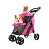 Ibiyaya Pet Pram Ibiyaya Double Decker Dog Cat Bus Pet Pram, Red Violet