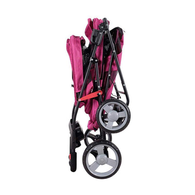 Ibiyaya Pet Pram Ibiyaya Double Decker Dog Cat Bus Pet Pram, Red Violet