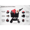 Ibiyaya Pet Pram Ibiyaya Easy Strolling Pet Buggy Pram, Rouge