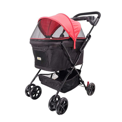 Ibiyaya Pet Pram Ibiyaya Easy Strolling Pet Buggy Pram, Rouge