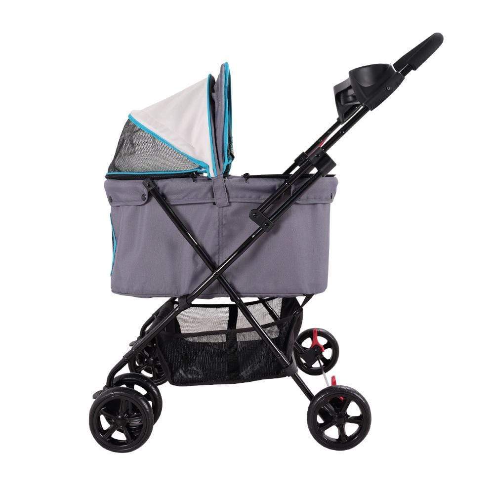 Ibiyaya Pet Pram Ibiyaya Easy Strolling Pet Buggy Pram, Simple Grey