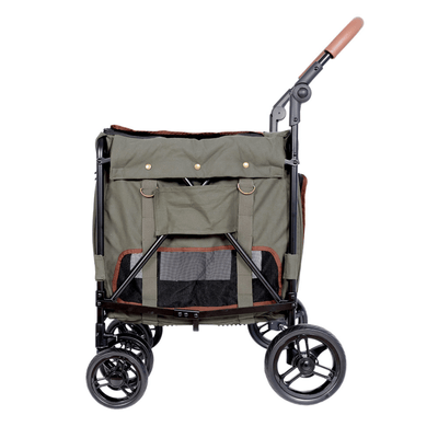 Ibiyaya Pet Pram Ibiyaya Gentle Giant Pet Wagon Dog Cat Pram Carrier, Army Green