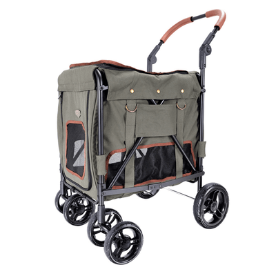 Ibiyaya Pet Pram Ibiyaya Gentle Giant Pet Wagon Dog Cat Pram Carrier, Army Green