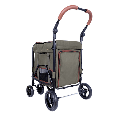 Ibiyaya Pet Pram Ibiyaya Gentle Giant Pet Wagon Dog Cat Pram Carrier, Army Green