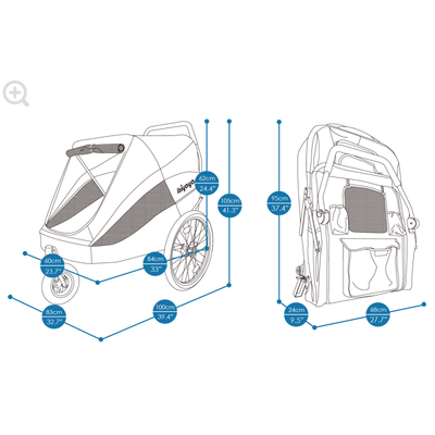 Ibiyaya Pet Pram Ibiyaya Hercules Heavy Duty Pro Pet Stroller V2 for Large Dogs