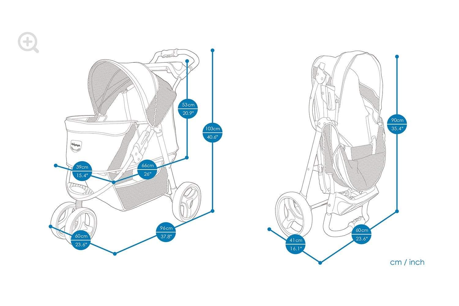 Ibiyaya Pet Pram Ibiyaya Monarch Premium Pet Jogger Stroller, Luxury Gold