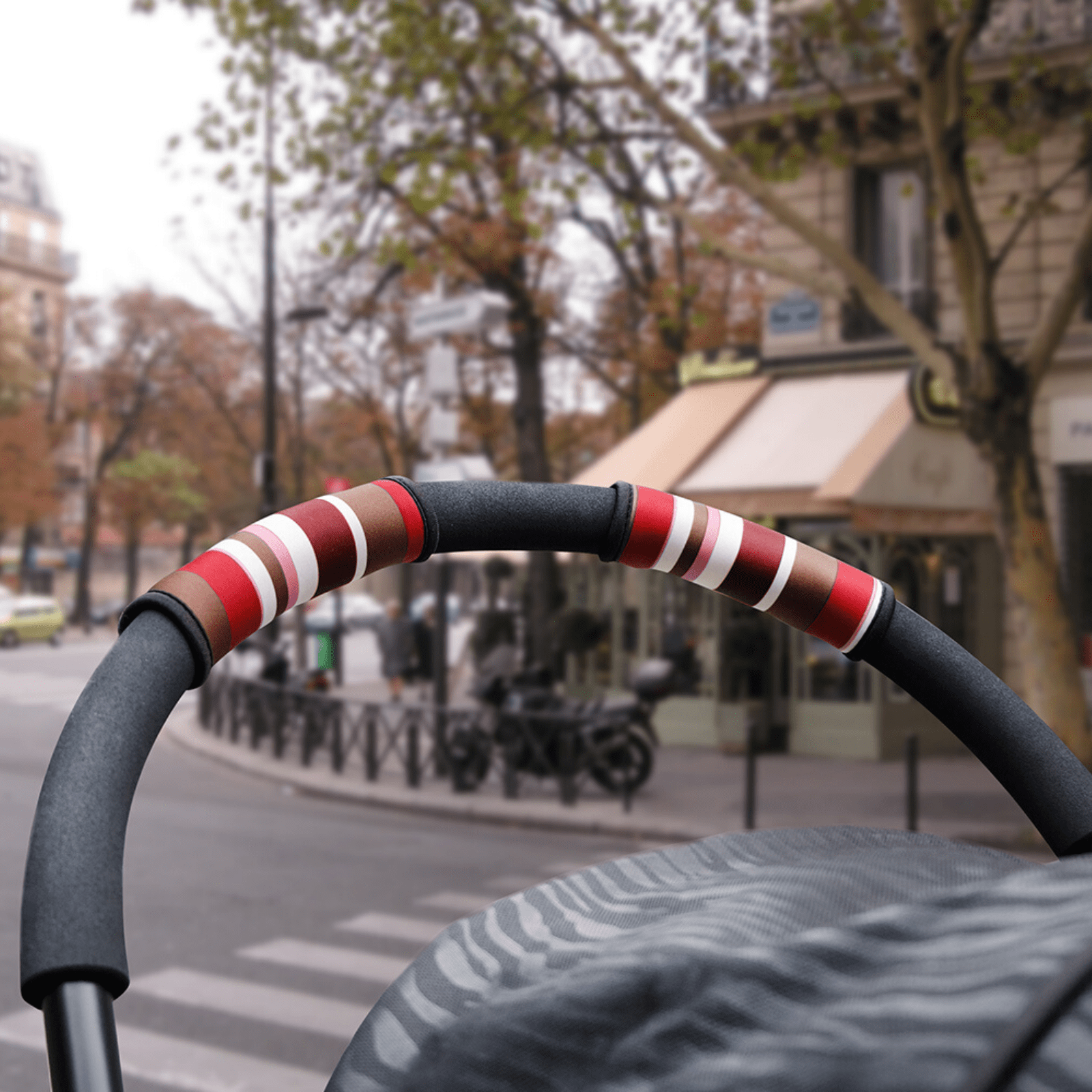 Ibiyaya Pet Pram Ibiyaya Pet Stroller Handle Cover, Red Stripes