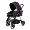 Ibiyaya Pet Pram Retro Luxe Pet Stoller for Cats & Dogs Up to 35Kg, Prism Black