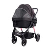 Ibiyaya Pet Pram Retro Luxe Pet Stoller for Cats & Dogs Up to 35Kg, Prism Black
