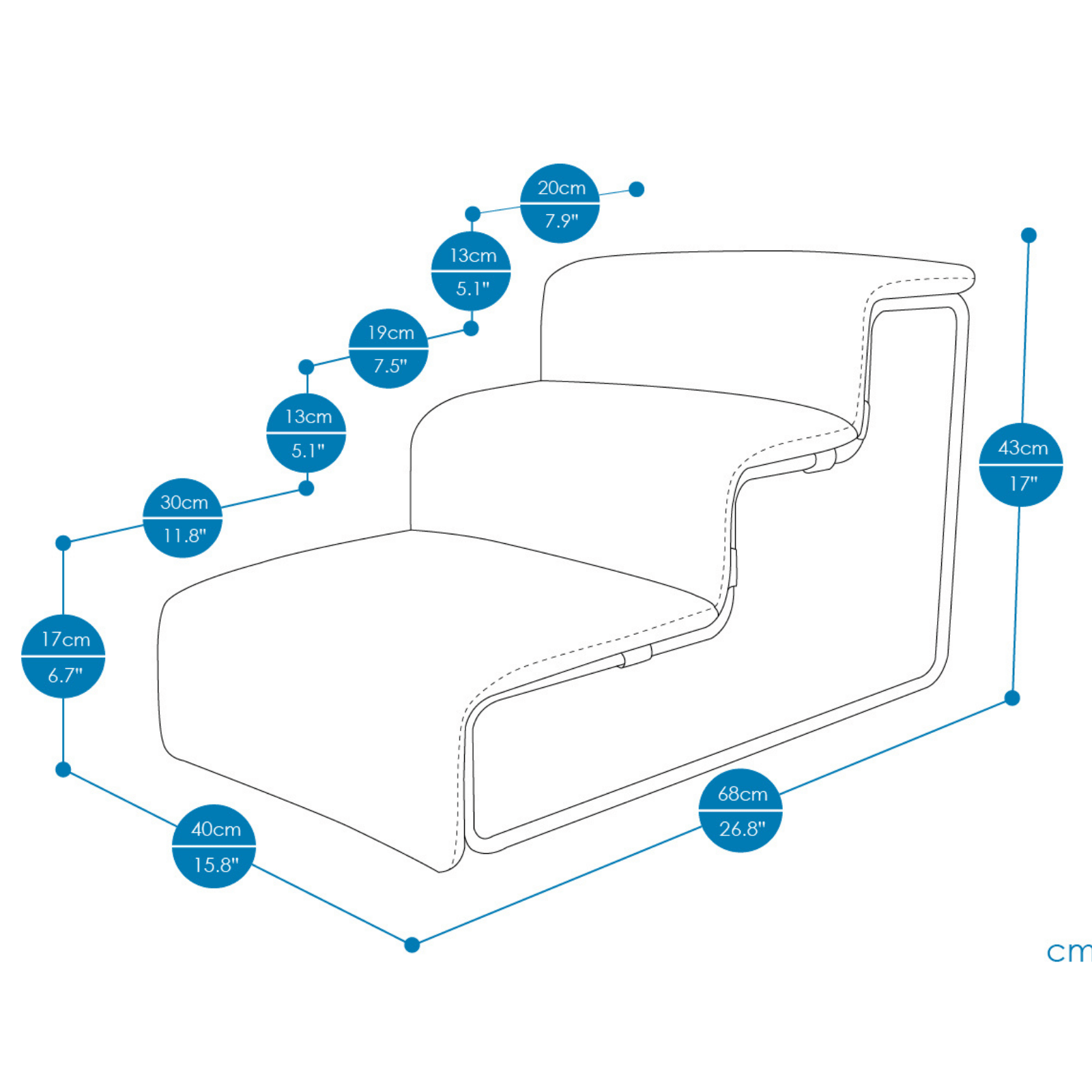 Ibiyaya Ramps & Stairs Ibiyaya Everest II Pet Stairs for Dogs & Cats, Nimbus Grey