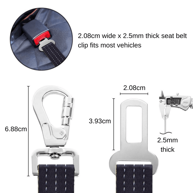 iBuddy Car Travel iBuddy Dog Seat Belt for Cars with Locking Carabiner
