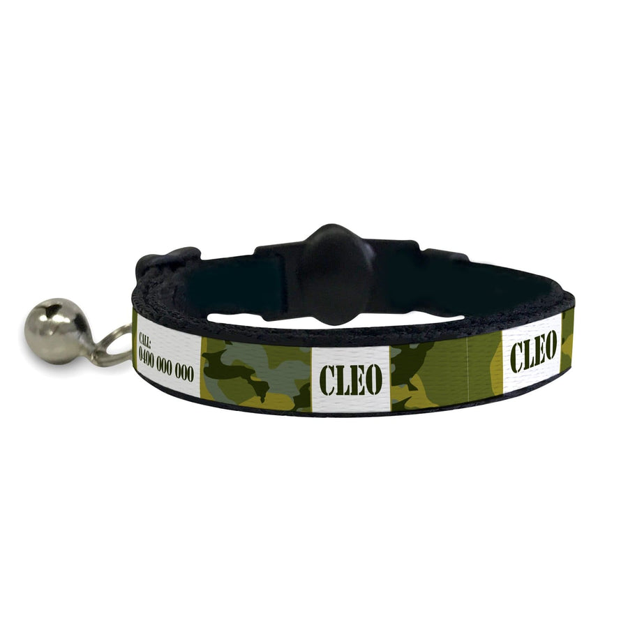 ID Pet Cat Collar Personalised Cat Collar - Camouflage