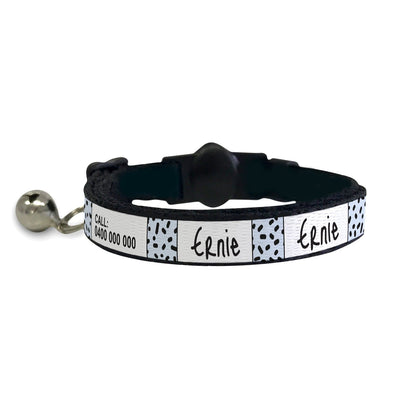 ID Pet Cat Collar Personalised Cat Collar - Squiggle Blue