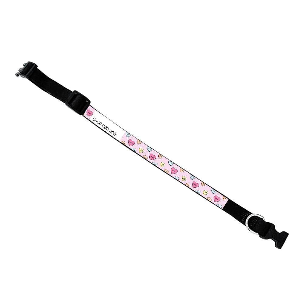 ID Pet Dog Collar Personalised Dog Collar - Candy Hearts